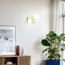 Plafoniere Moderne-Ideal Lux Penta pl2 plafoniera moderna oro spazolato sfere vetro bianco