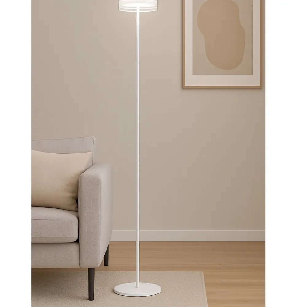 Lampade Da Terra-Perenz Illuminazione Perenz aere lampada da terra moderna bianco opaco led 20w 3000k