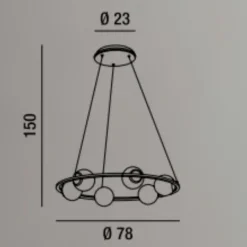Lampadari Moderni-Perenz Illuminazione Perenz ball lampadario moderno bianco ottone per soggiorno