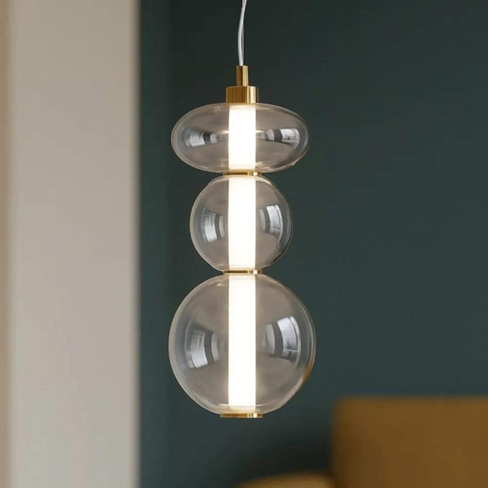 Lampade A Sospensione-Perenz Illuminazione Perenz bubbles oro lampada a sospensione in vetro led 24w 3000k