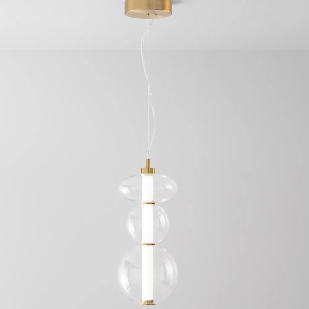 Lampade A Sospensione-Perenz Illuminazione Perenz bubbles oro lampada a sospensione in vetro led 24w 3000k