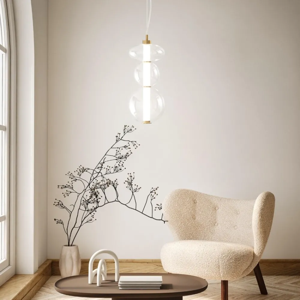 Lampade A Sospensione-Perenz Illuminazione Perenz bubbles oro lampada a sospensione in vetro led 24w 3000k