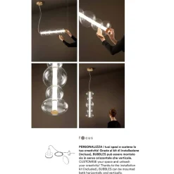 Lampade A Sospensione-Perenz Illuminazione Perenz bubbles oro lampada a sospensione in vetro led 24w 3000k