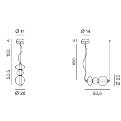 Lampade A Sospensione-Perenz Illuminazione Perenz bubbles oro lampada a sospensione in vetro led 24w 3000k