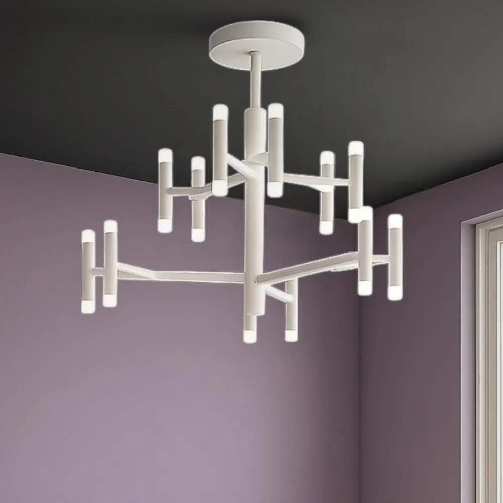 Lampadari Moderni-Perenz Illuminazione Perenz candles lampadario bianco led 3000k design