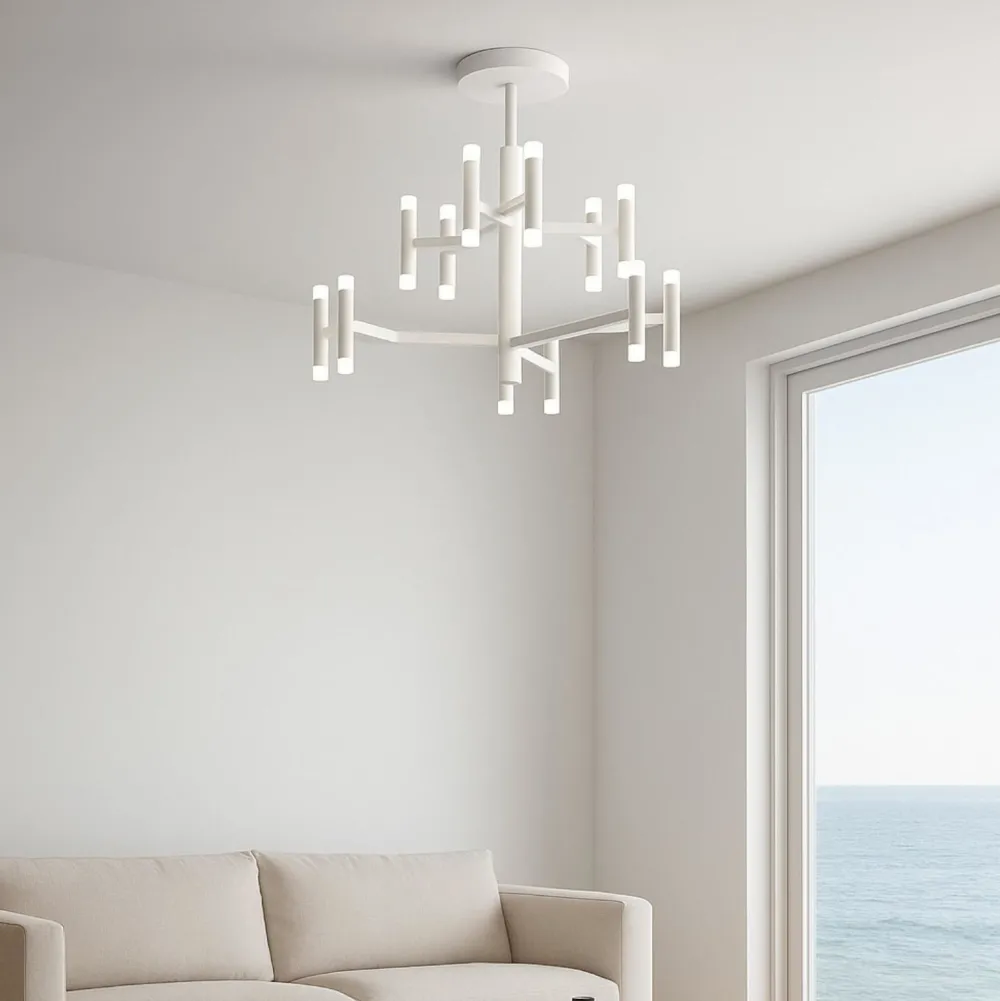 Lampadari Moderni-Perenz Illuminazione Perenz candles lampadario bianco led 3000k design
