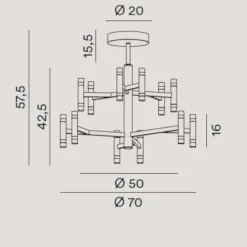 Lampadari Moderni-Perenz Illuminazione Perenz candles lampadario bianco led 3000k design