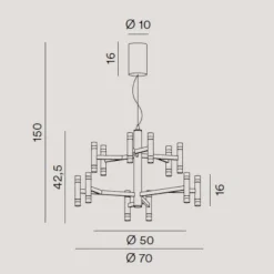 Lampadari Moderni-Perenz Illuminazione Perenz candles lampadario moderno bianco led 3000k design