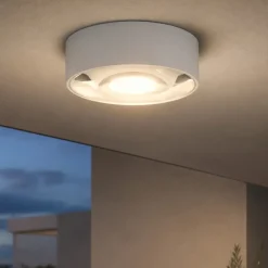Plafoniere Da Esterno-Perenz Illuminazione Perenz fanale plafoniera da esterno bianca led 3000k ip65