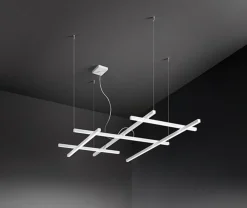 Lampadari Moderni-Perenz Illuminazione lampadario net bianco moderno led 50w cct per soggiorno
