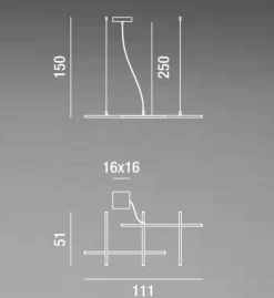 Lampadari Moderni-Perenz Illuminazione lampadario net bianco moderno led 50w cct per soggiorno