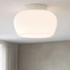 Plafoniere Moderne-Perenz Illuminazione Perenz kabe plafoniera bianca di vetro moerna led 3000k dimmerabile