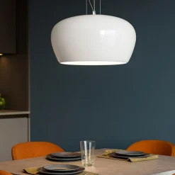 Lampadari Cucina-Perenz Illuminazione Perenz kave lampadario led 3000k vetro bianco per sala da pranzo