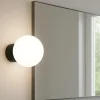 Applique Da Bagno-Perenz Illuminazione Perenz maga applique nera per bagno sfera vetro bianco