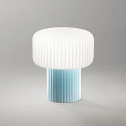 Abat Jour-Perenz Illuminazione Perenz otty lampada da comodino moderna ceramica azzurra
