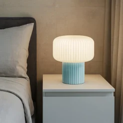 Abat Jour-Perenz Illuminazione Perenz otty lampada da comodino moderna ceramica azzurra