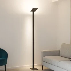 Lampade Da Terra-Perenz Illuminazione Perenz quadra piantana moderna nera orientabile led cct dimmerabile
