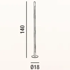 Lampade Da Terra-Perenz Illuminazione Perenz stick lampada da terra cilindro bianco led 3000k dimmerabile