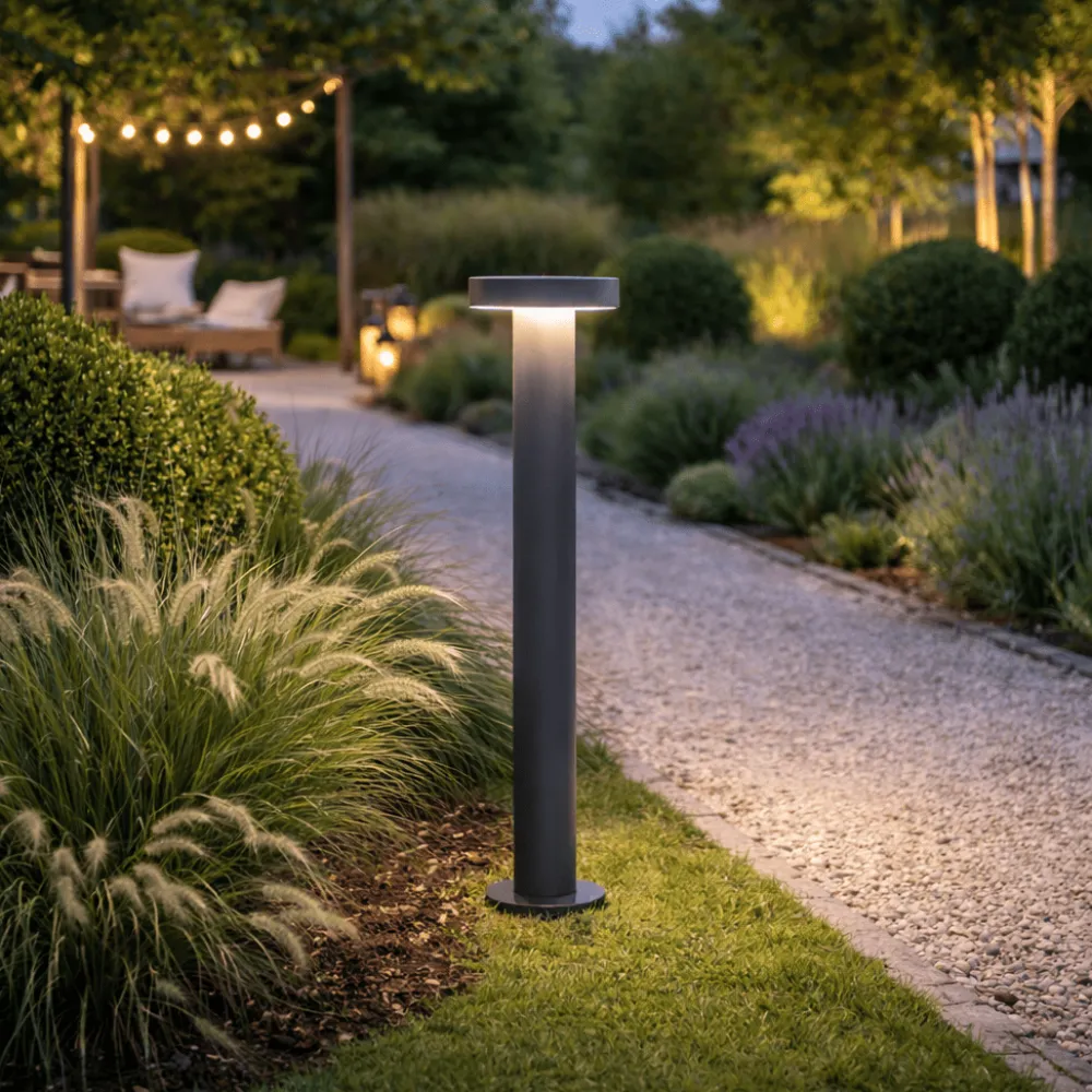 Lampioni Da Giardino-Perenz Illuminazione Perenz stool lampione da giardino antracite ip65 led 3000k h60 cm