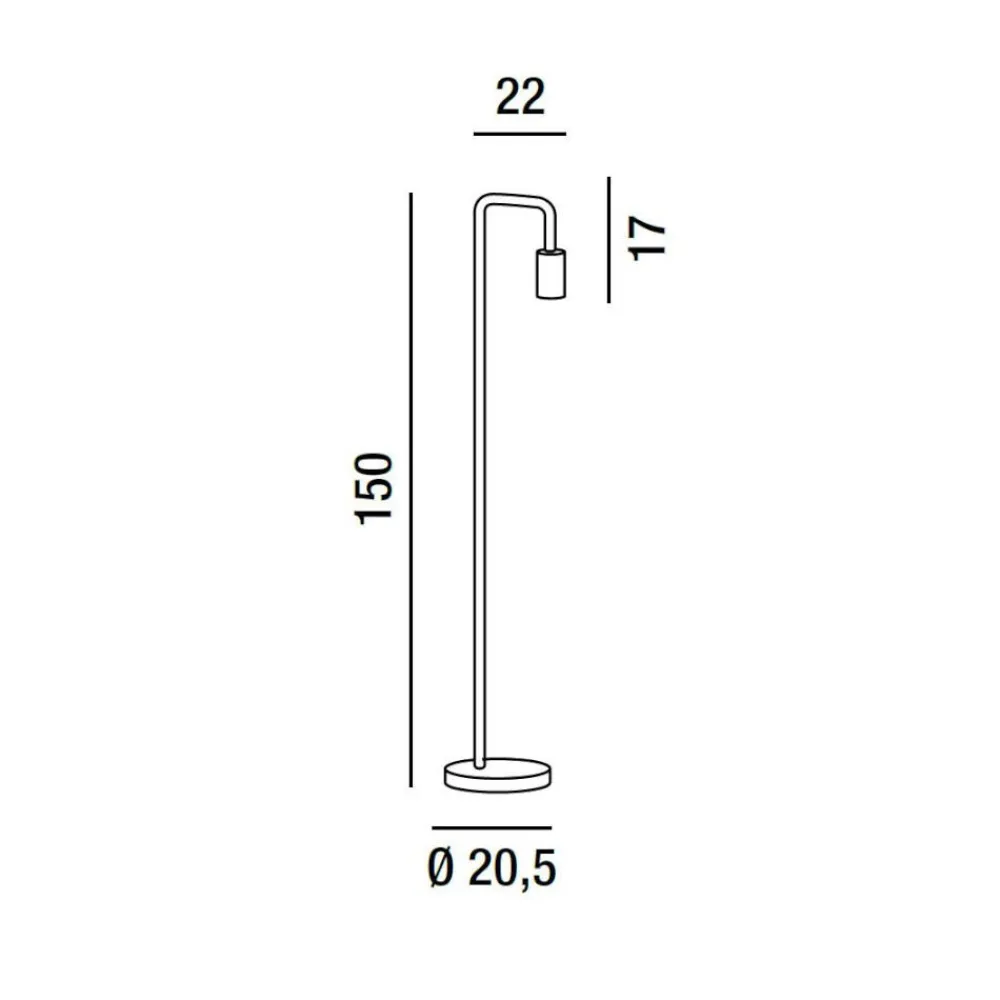 Lampade Da Terra-Perenz Illuminazione Perenz vector lampada da terra industrial metallo enero e ottone