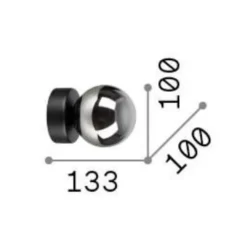Applique Da Parete-Ideal Lux Perlage ap1 applique moderna nero vetro fume
