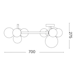 Plafoniere Moderne-Ideal Lux Perlage pl10 plafoniera per camera da letto vetri ambra