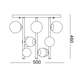 Plafoniere Moderne-Ideal Lux Perlage pl9 plafoniera 9 luc sfere vetro bianco