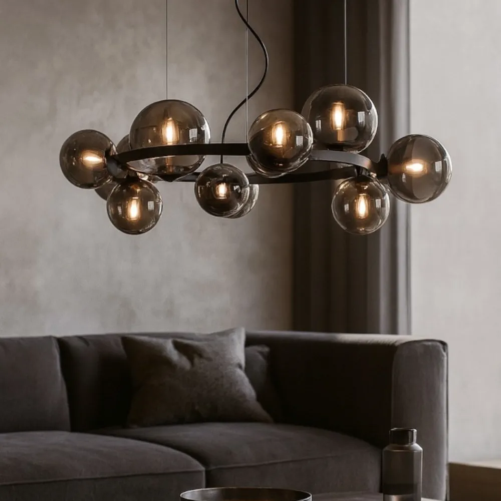 Lampadari Moderni-Ideal Lux Perlage sp11 lampadario nero per soggiorno moderno