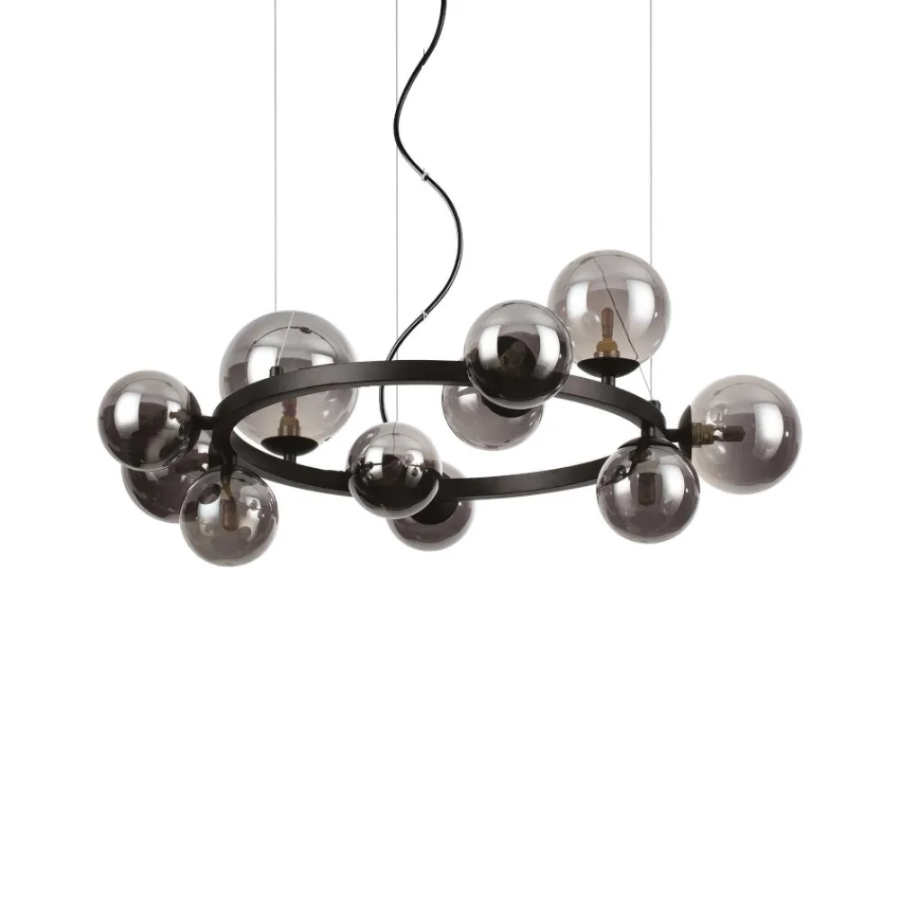 Lampadari Moderni-Ideal Lux Perlage sp11 lampadario nero per soggiorno moderno