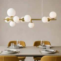 Lampadari Moderni-Ideal Lux Perlage sp10 lampadario ottone per soggiorno