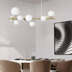 Lampadari Moderni-Ideal Lux Perlage sp10 lampadario ottone per soggiorno