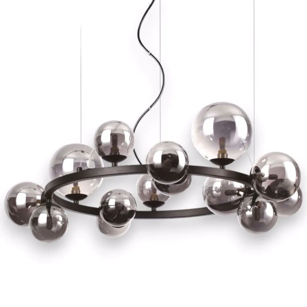 Lampadari Moderni-Ideal Lux Perlage sp14 lampadario nero per soggiorno moderno