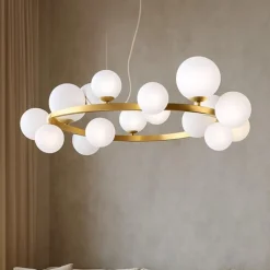 Lampadari Moderni-Ideal Lux Perlage sp14 lampadario bianco per soggiorno moderno