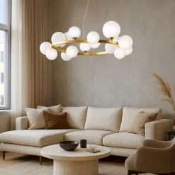Lampadari Moderni-Ideal Lux Perlage sp14 lampadario bianco per soggiorno moderno