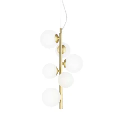 Lampadari Moderni-Ideal Lux Perlage sp6 lampadario bianco oro