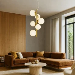 Lampadari Moderni-Ideal Lux Perlage sp6 lampadario bianco oro