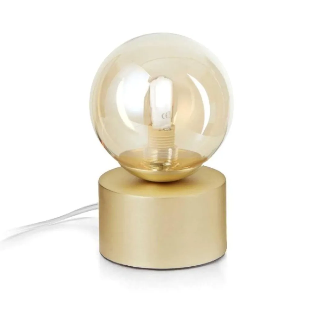 Abat Jour-Ideal Lux Perlage tl1 abat-jour da comodino camera da letto sfera ventro ambra