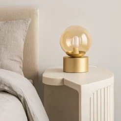 Abat Jour-Ideal Lux Perlage tl1 abat-jour da comodino camera da letto sfera ventro ambra