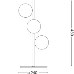 Lampade Da Tavolo-Ideal Lux Perlage tl3 lampada da tavolo 3 sfere vetro ambra
