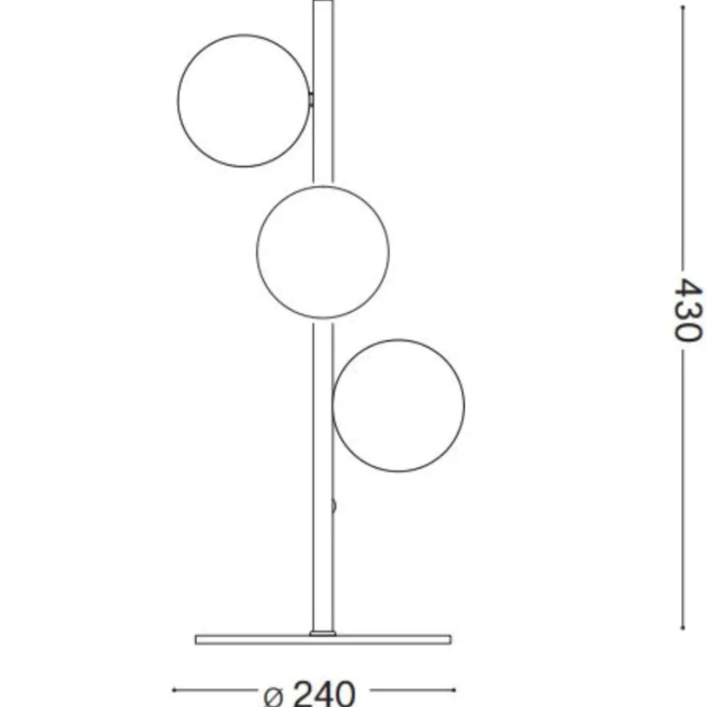 Lampade Da Tavolo-Ideal Lux Perlage tl3 lampada da tavolo 3 sfere vetro ambra
