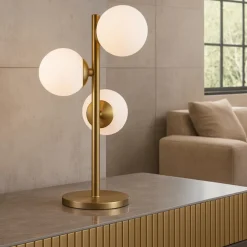 Lampade Da Tavolo-Ideal Lux Perlage tl3 lampada da tavolo ottone stile contemporaneo