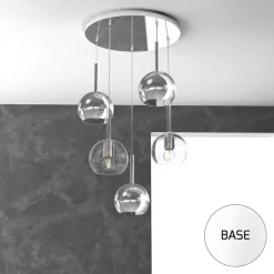 Lampadari Moderni-Top Light Personalizzazione lampadario moderno per soggiorno vetri pendenti a grappolo base bianca