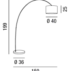 Lampade Da Terra-Perenz Illuminazione Piantana ad arco callisto perenz nera