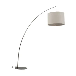 Lampade Da Terra-Selezionato da Mazzolaluce Piantana ad arco marrone con paralume di lino