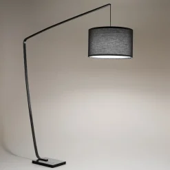 Lampade Da Terra-Perenz Illuminazione Piantana ad arco nera base di marmo zoe