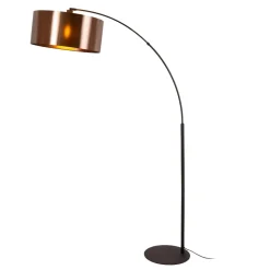 Lampade Da Terra-Selezionato da Mazzolaluce Piantana ad arco nera paralume metallo marrone