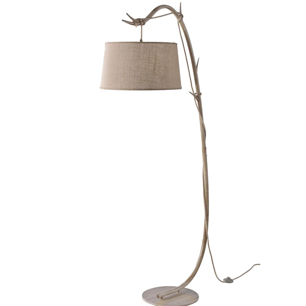 Lampade Da Terra-Selezionato da Mazzolaluce Piantana ad arco rustica legno marrone per salotto