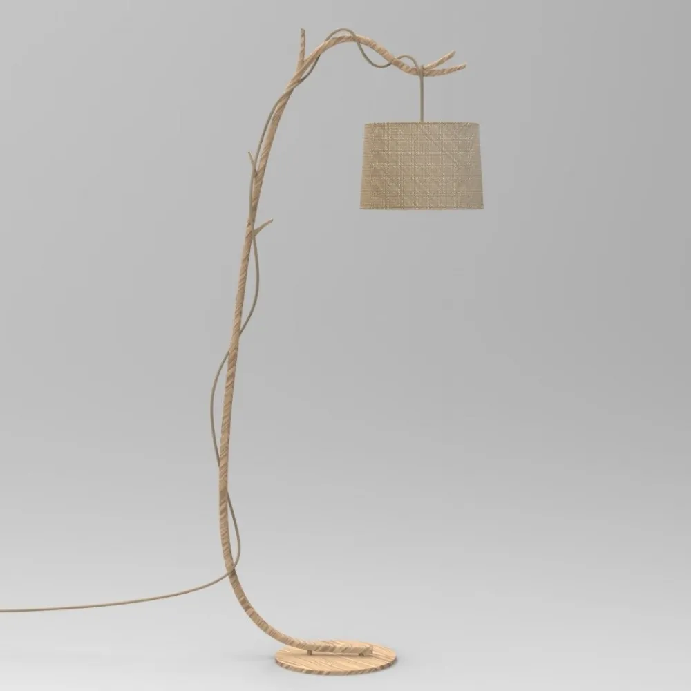 Lampade Da Terra-Selezionato da Mazzolaluce Piantana ad arco rustica legno marrone per salotto
