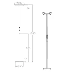 Lampade Da Terra-Fabas Luce Piantana antracite moderna led 60w 2700k 3200k 4000k fabas fizz