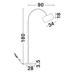 Lampade Da Terra-Selezionato da Mazzolaluce Piantana arco bianca moderna paralume orientabile per salotto